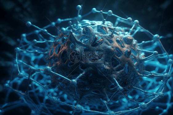 螺旋复杂结构的病毒细胞核图片