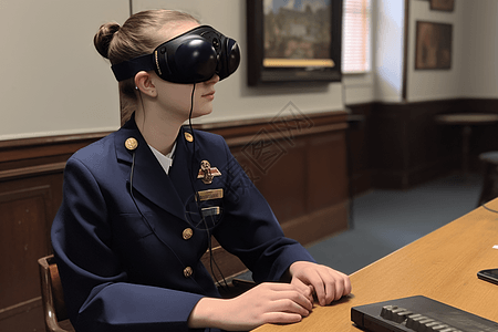 戴VR的女人背景图片