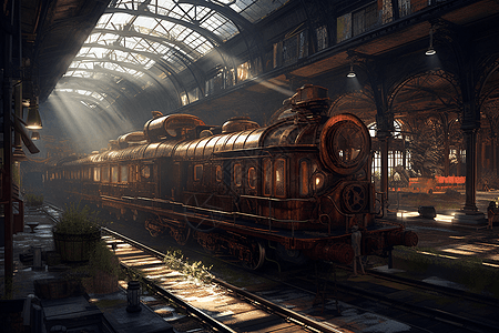 2004铁轨插画_2004铁轨卡通_2004铁轨插图_手绘_板绘_摄图网