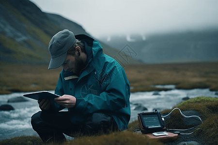 户外检测环境的男人高清图片