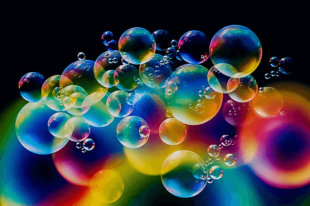 亮色的水泡泡图片
