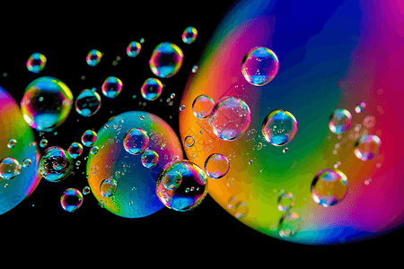 飞舞的肥皂水泡泡图片