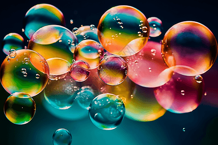 透明彩色肥皂水泡泡图片