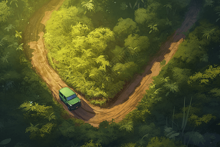 森林里的越野车图片