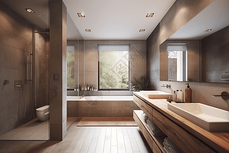 现代风格的浴室背景图片
