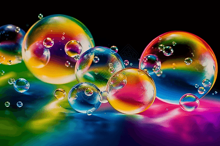 彩色的肥皂泡图片