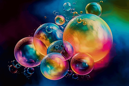 彩色的肥皂泡泡图片