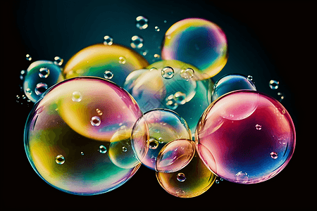 五颜六色的水沫泡泡图片