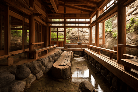日式的温泉图片