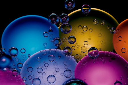 彩色的漂浮泡泡背景图片