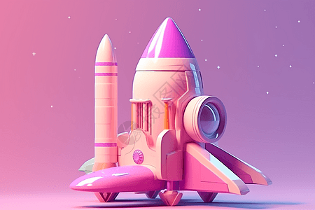可爱的3D火箭图片