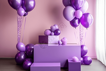 紫色的几何展台背景图片