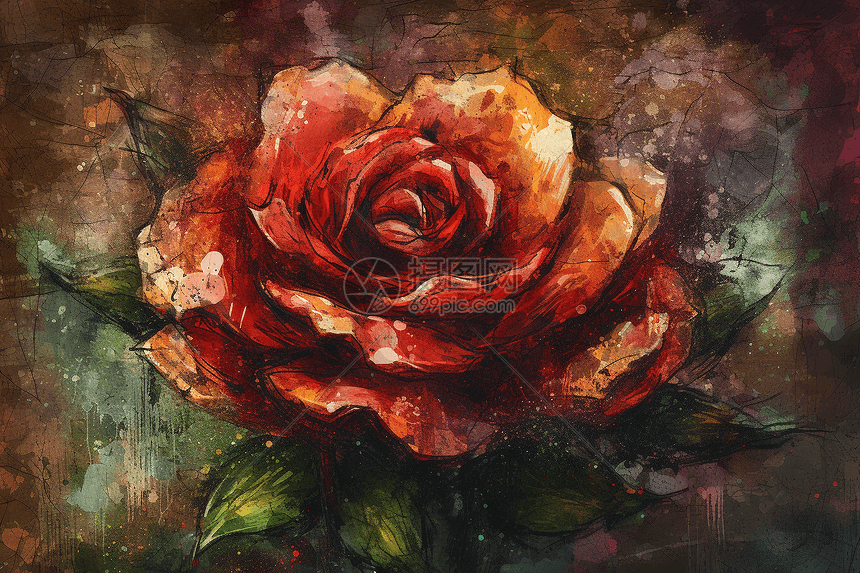 红玫瑰的纹理图片