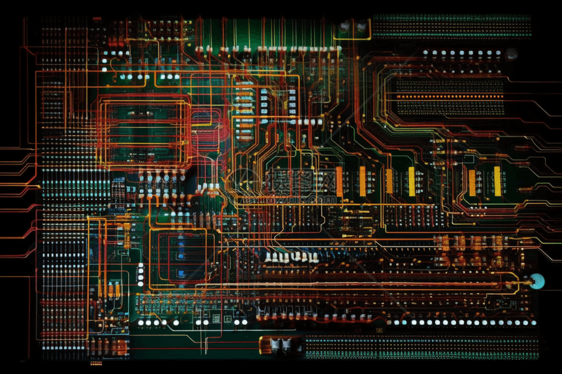 集成电路电信号的渲染图图片