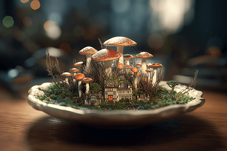 微小世界的蘑菇图片