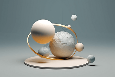平衡悬浮球体抽象构图图片
