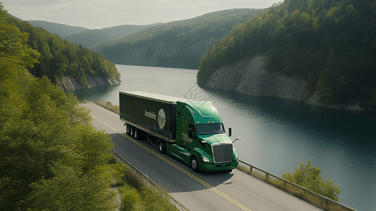 新能源卡车新能源送货卡车图背景