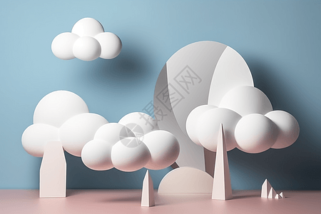 白云的3d渲染模型图片