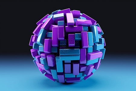 紫色光球体抽象插图3d渲染图片