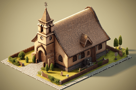 红 砖石头和砖砌的房子插画