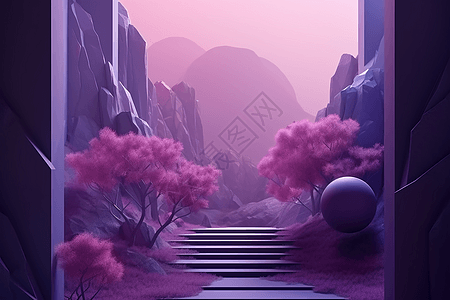 神秘风景壁纸紫色色调图片