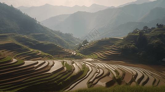 梯田的风景图片