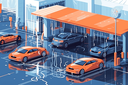洗车场的插图图片