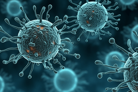 3d病毒抽象细胞图图片