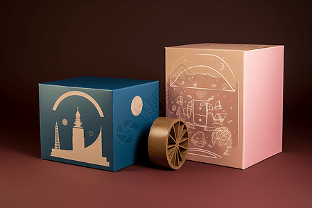 中秋月饼盒子包装设计背景图片