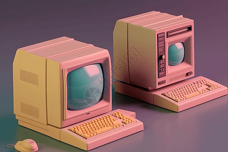 3d复古计算机图片