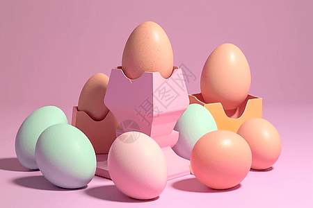 复活节食物各色鸡蛋设计图片