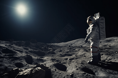 宇航员探索月球表面图片