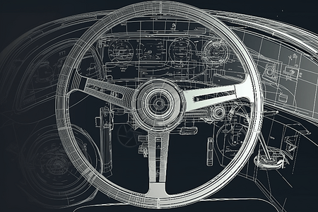 汽车方向盘拆卸透视图背景图片