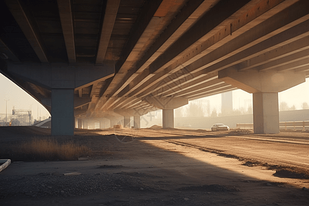 施工工人高速公路立交施工现场背景