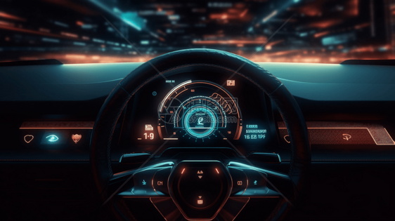 内置GPS系统的汽车仪表板图片