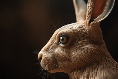 兔子模型特写图片