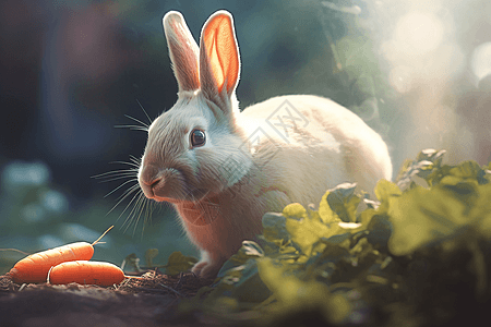 看到胡萝卜的兔子图片
