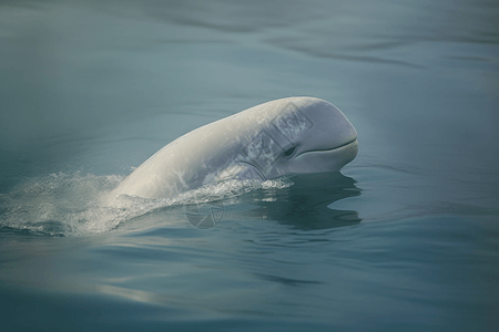 可爱温驯的白鲸图片