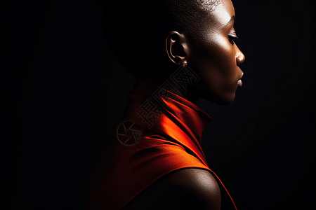 人物肖像黑人女性模特背景