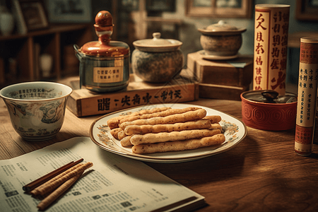 传统美味的中式早餐图片