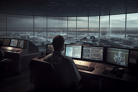 机场交通管制控制室图片