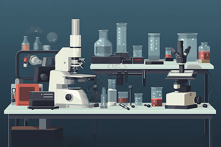 大学研究科学实验室插画