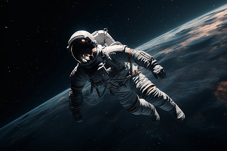 宇航员漂浮在宇宙中背景图片