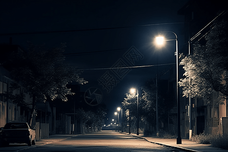 夜间的街景图片