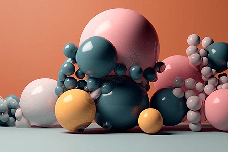 创意挤压球体3d插图图片