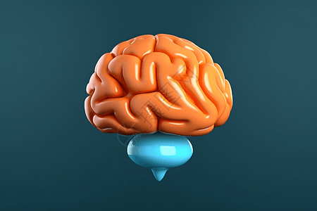 大脑3d插图图片