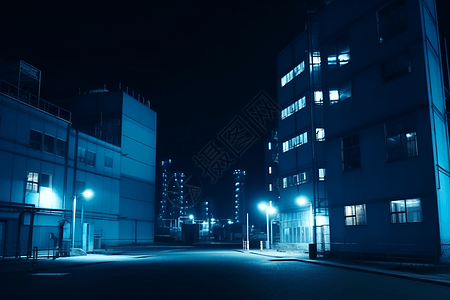 夜间工业园区图片