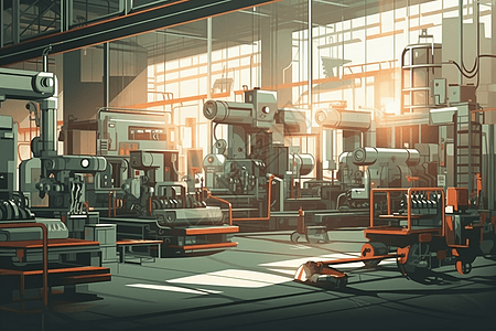 工厂里的机械图片