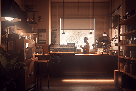 安静的咖啡店图片