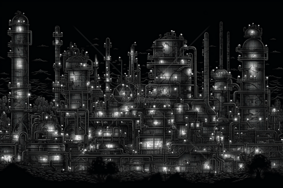 炼油厂的内部结构图片